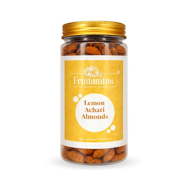 Lemon Achari Almonds – Tangy & Spicy Flavoured Crunch